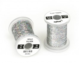 Flat Tinsel, 0.25 mm, Holographic Silver